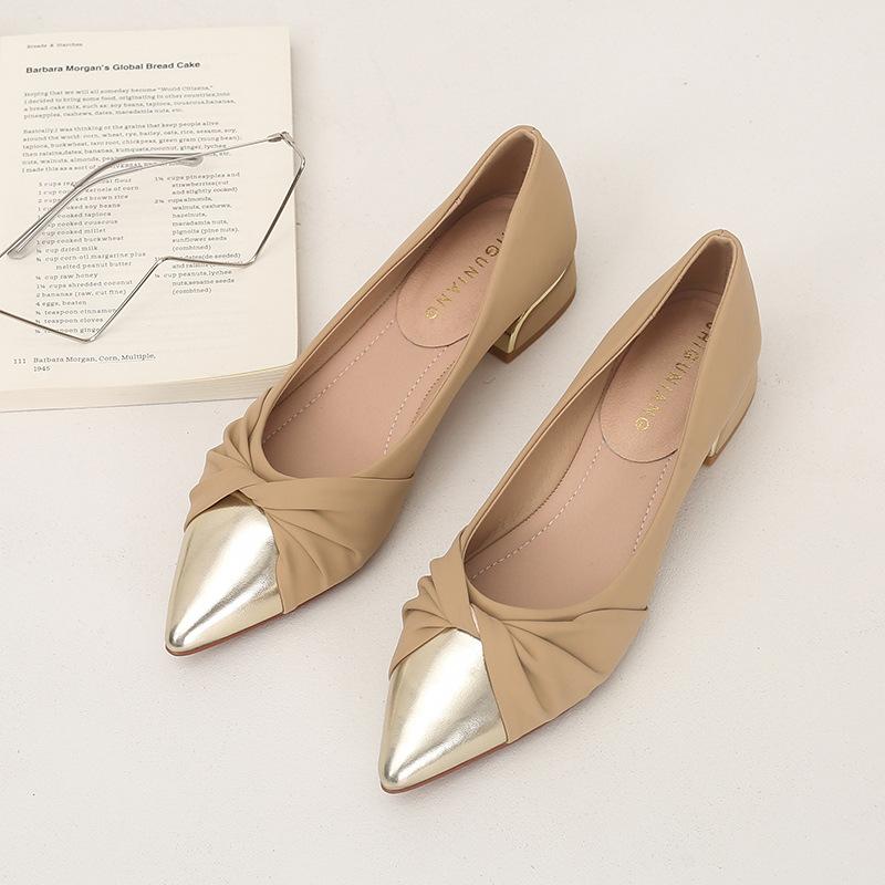 80152-3 Popular Pointed Single Shoes New Spring 2025 Thick Heel Versatile Women's Shoes Gentle Mary Jane Shoes
