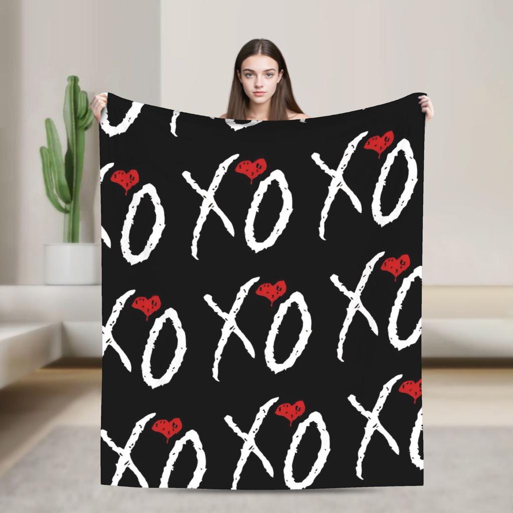 The Weeknd XO Album Flannel Blanket  Super Warm Throw Blanket for Home Decor Camping Pattern Bedspread Sofa Bed Cover