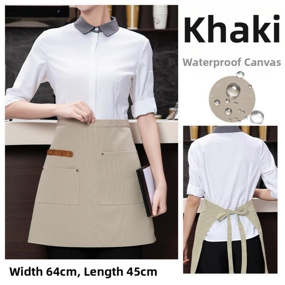 Multi-pocket Kitchen Apron Canvas Working Clothes New Waitress Apron  Restaurant Use