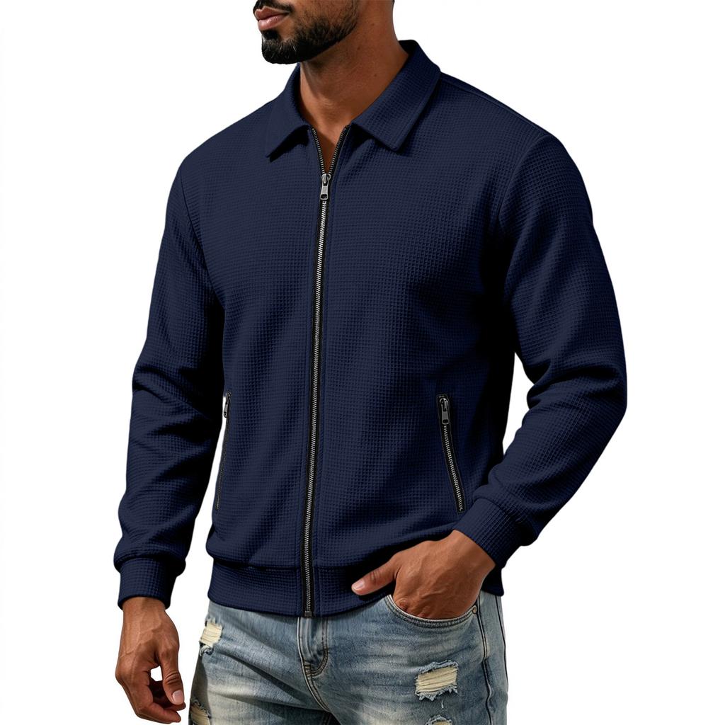 Herren Freizeit-Sport-Reißverschlussjacke mit Stehkragen für den täglichen Gebrauch und Outdoor-Aktivitäten