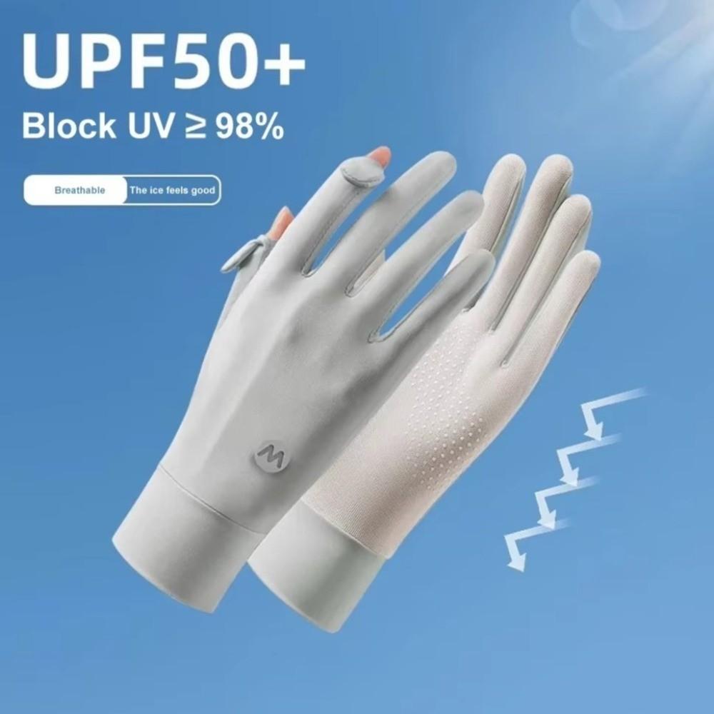 Non-Slip UV Protection Gloves Breathable Ice Silk Gloves Unisex Sun Protection Gloves Hiking
