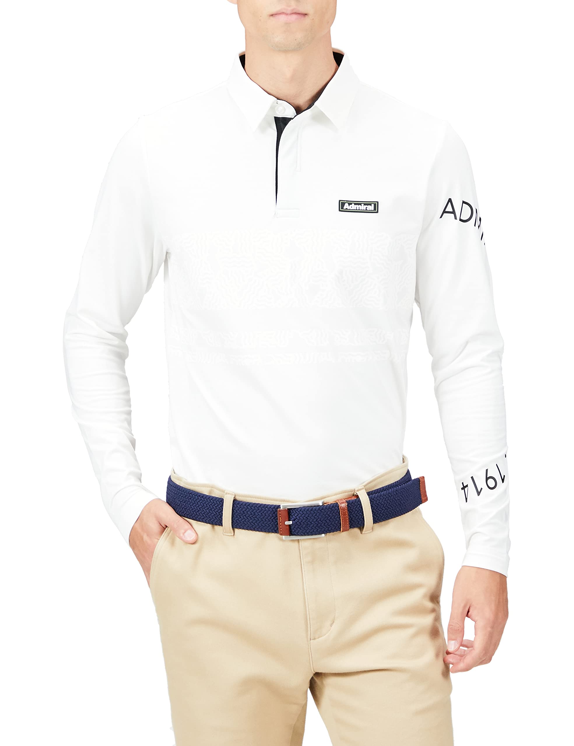 

Рубашка для гольфа с длинным рукавом Admiral Golf Performance с логотипом в виде арки ADMA282 Мужская Белая XL