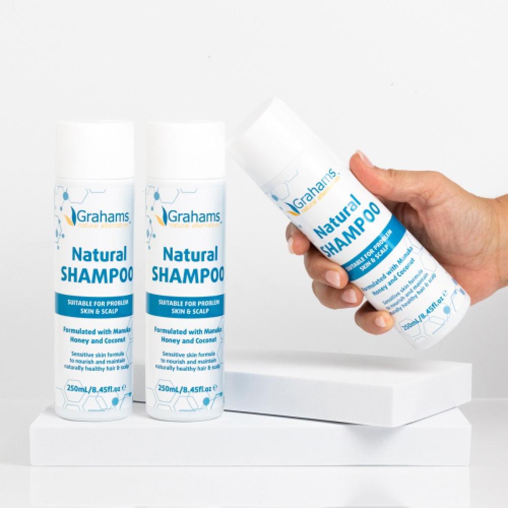 Grahams Natural Shampoo 250ml X3 FREE