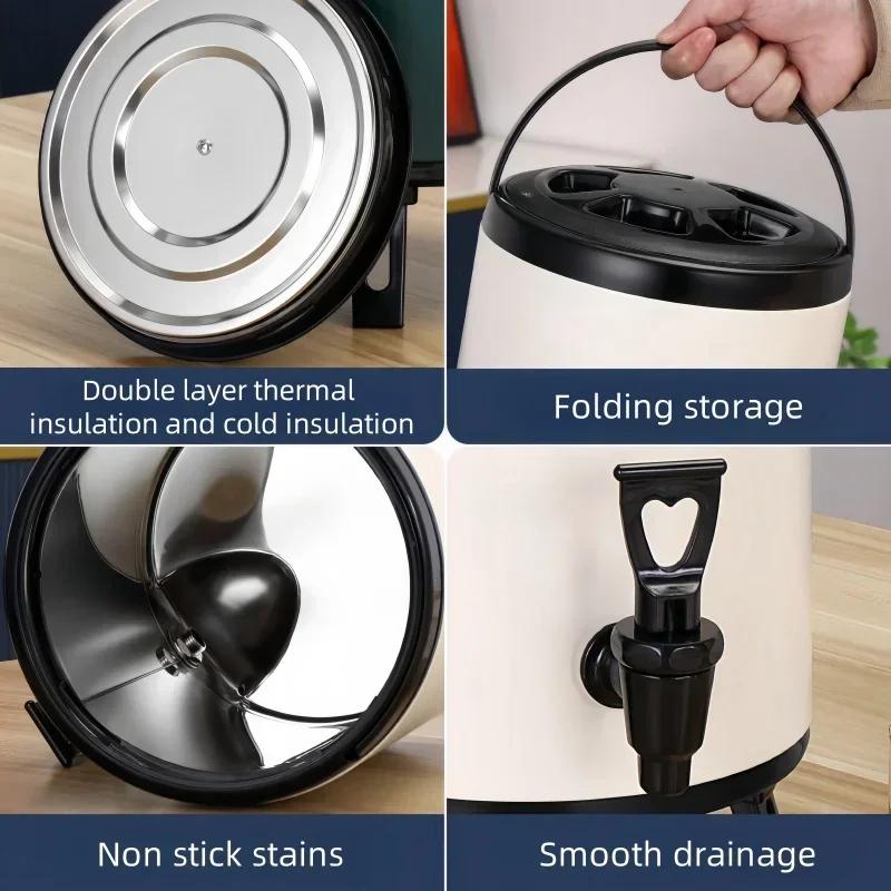 6L Stainless Steel Insulated Bucket for Thermal Insulation Milk Tea Juice Beer Suitable for Party Beverage Storage Container