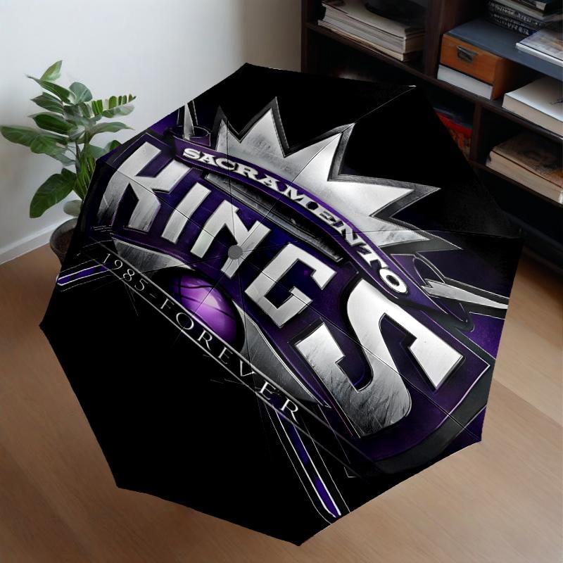 Kings Basketball Team Logo Umbrella 8-Frame for Travel, Camping, Casual Lightweight Portable Umbrella, Essential for Every Family Holidays Gift