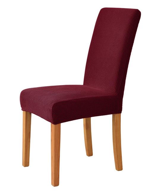 Solid Colour Chair Furniture Cover For Home Dining Room Room Hotel Banquet Wedding Stretch Spandex Chair Covers Plain Jacquard Fabric Seat Case