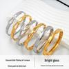 Trendy Titanium Steel Gold-Plated Open Bangle for Women - Elegant, European & American Style, Simple & Versatile Light Luxury Bracelet