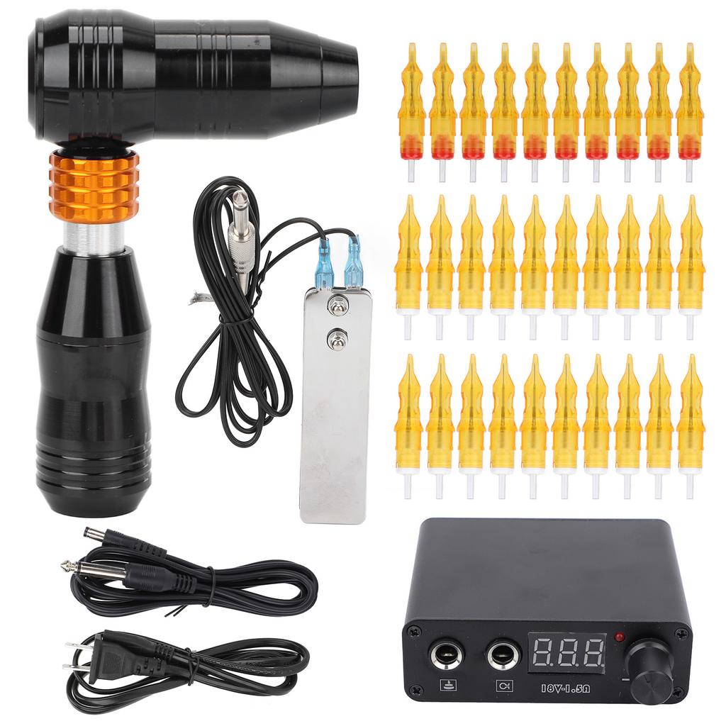 Rotary Tattoo Machine Kit Tattoo Motor Gun Power Supply Foot Pedal Tattoo Needle Clip Cord Set