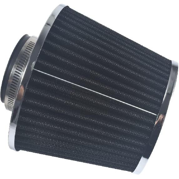 Universal 2.5" 63.5mm High Flow Cold Air Intake Filter Fit for Most Cars Intake Piping - Washable Aluminum Cone Design with Stainless Steel Clamp