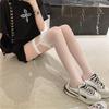 Ultra-Thin Black Silk Thigh-High Suspender Stockings for Women