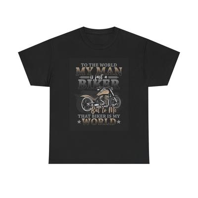 Biker Is My World Graphic T Shirt Vintage Motorcycle Unisex Heavy Cotton Tee Fg