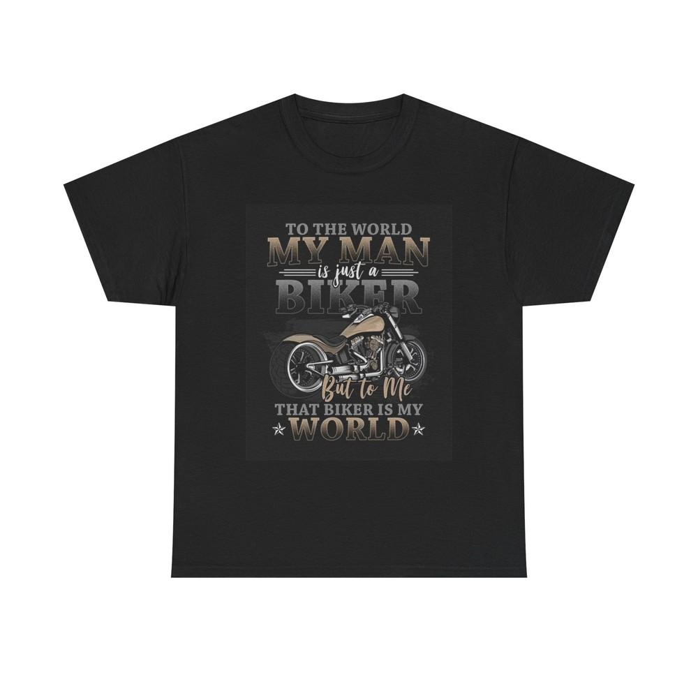 Biker Is My World Graphic T Shirt Vintage Motorcycle Unisex Heavy Cotton Tee Fg
