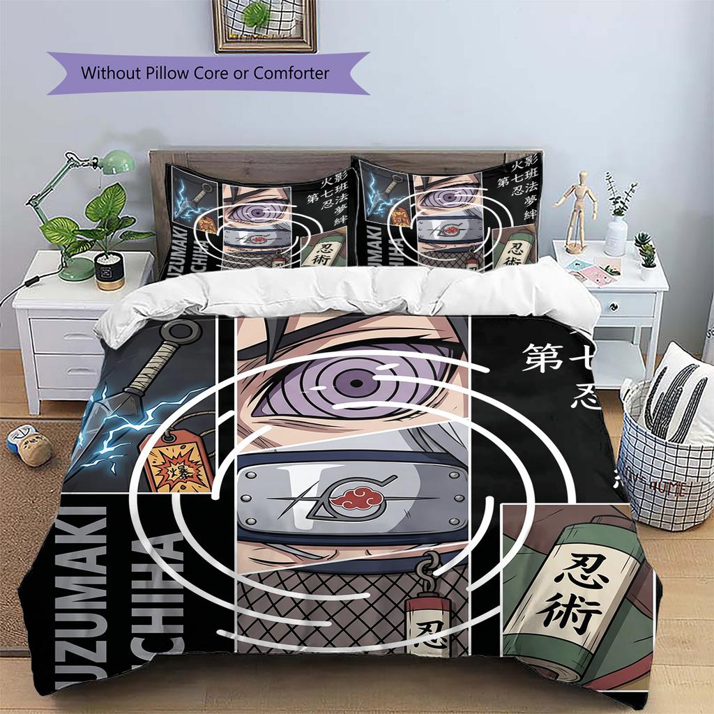 Naruto Unique Pillowcase & Duvet Cover Set | Anime Themed | Bedroom Collection | Great Gift for Enthusiasts YUN6511