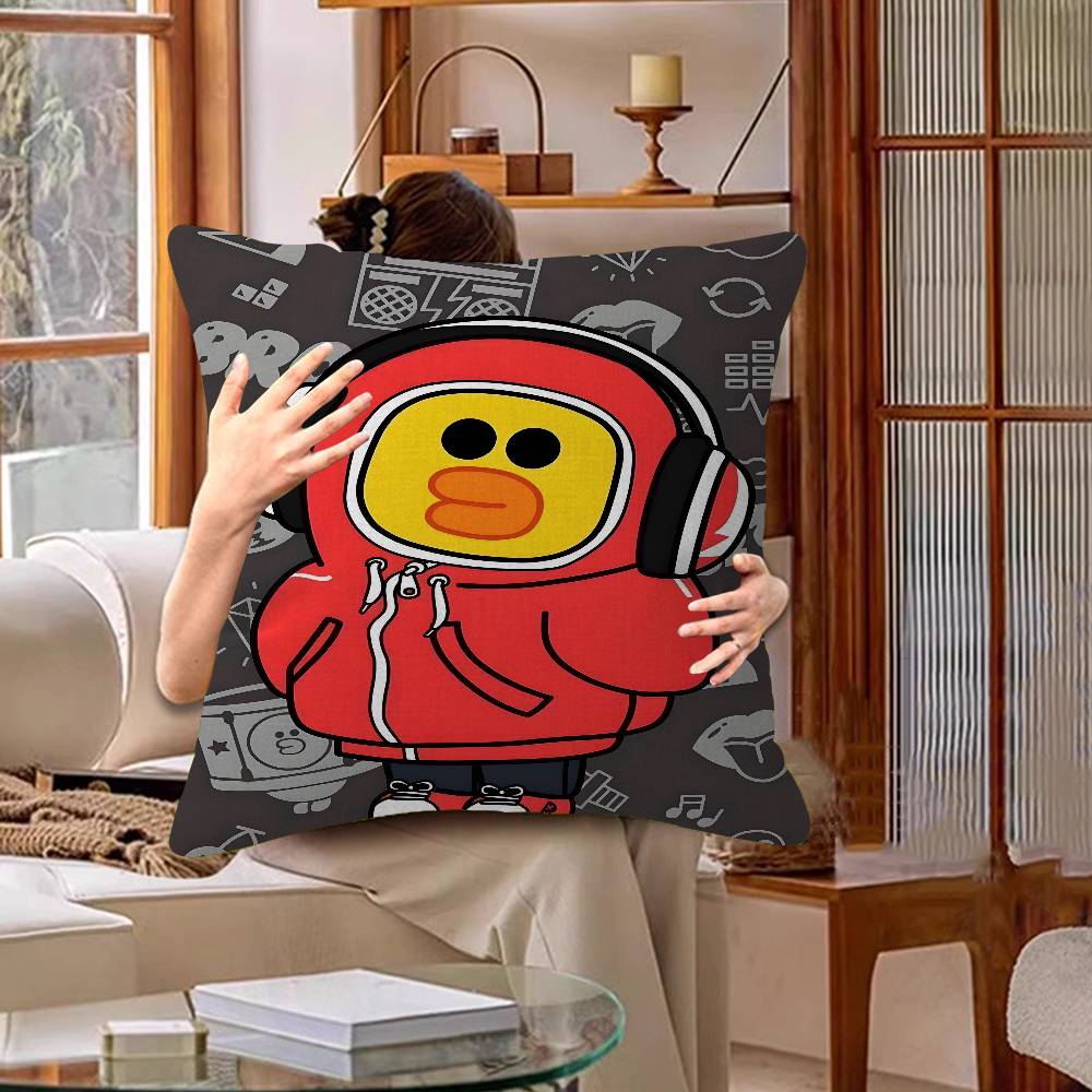 Cute Cartoon Art Duck Pillow Gift Home Office Decoration Bedroom Sofa Car Cushion Cover case 45x45