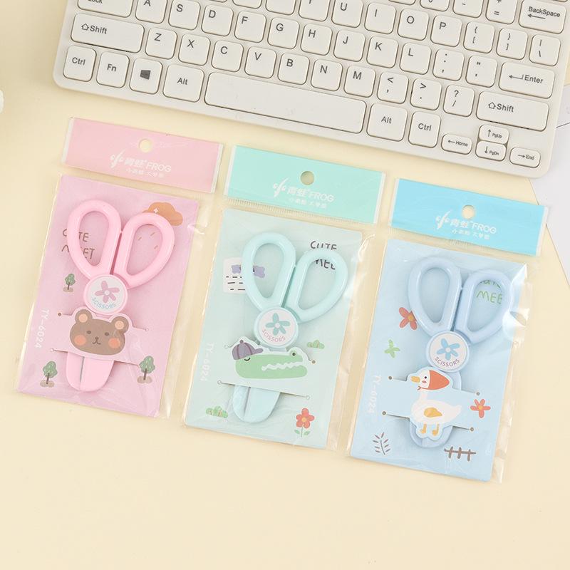 Lidemei Stainless Steel Children's Safety Scissors - Macaron Color for Students and Art Projects
