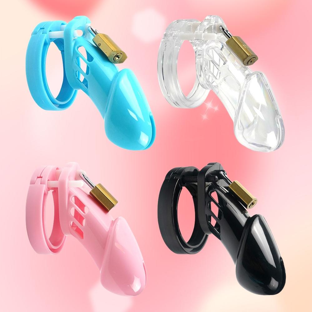 Male Chastity Device Short Plastic Waterproof Cage Locking Cock Cage SM BDSM Adult Toy Chastity Belt Men Secure Comfortable