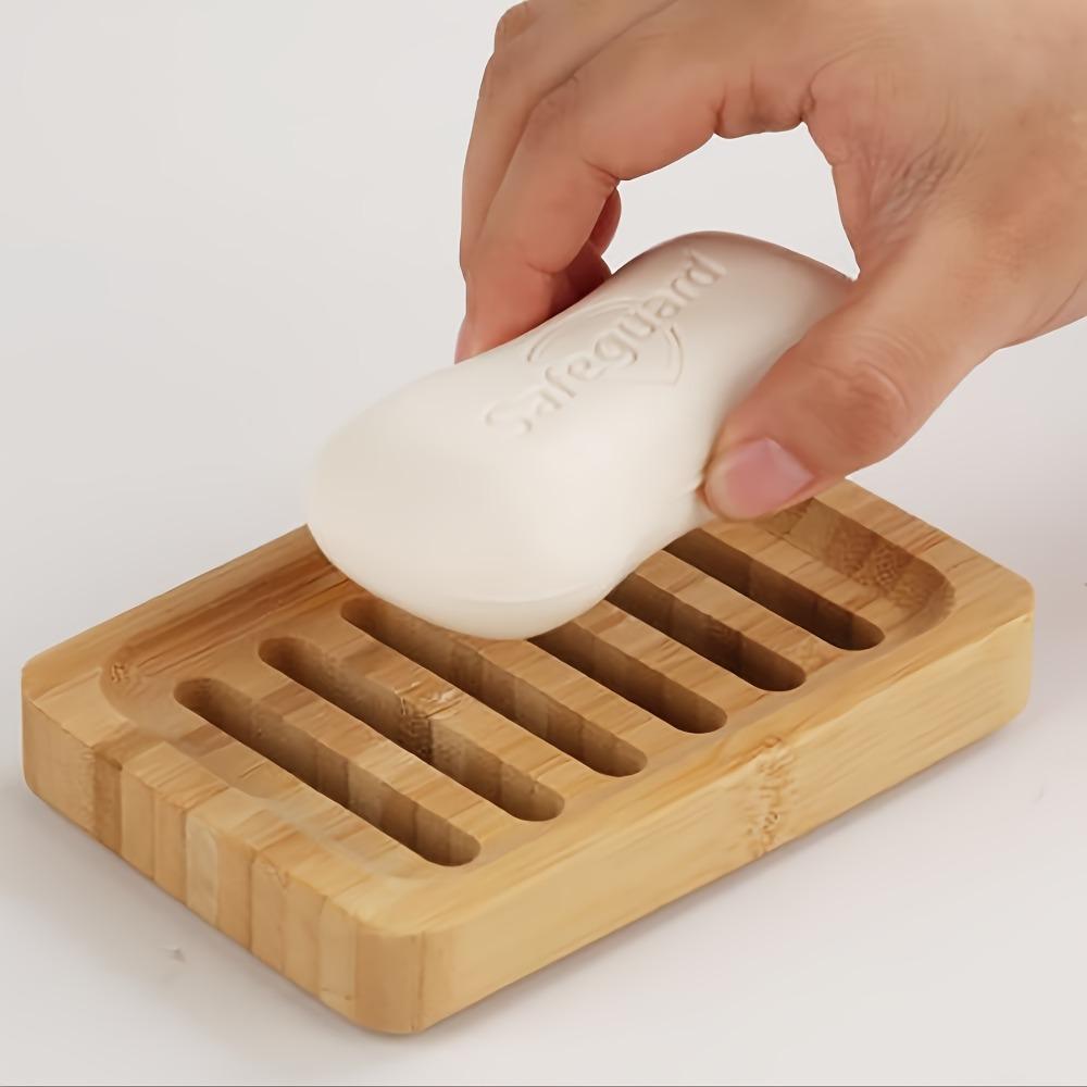 1PC High Quality Soap Box Wooden Soap Tray with Self-Draining Tray - Rectangular Wooden Soap Rack for Shower, Bathroom and Kitchen