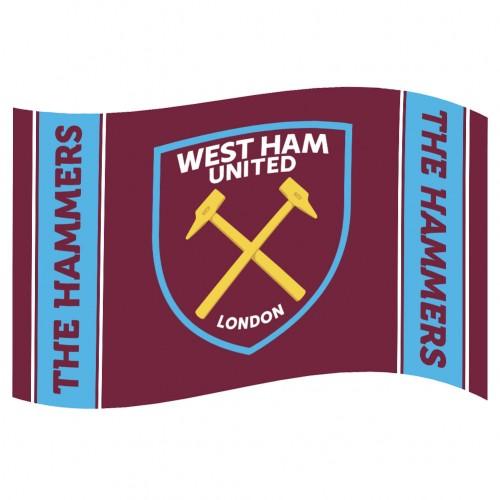 West Ham United FC Stripe Crest Flag