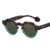 Rivets Decoration Sun Glasses for Men Round Shape Anti-reflective Sunglasses Women Travelling Driving Men Sunglass
