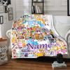Custom Name Kawaii Characters Adventure Party Blanket For Couch Bed Plush Cozy Fuzzy Blanket Super Soft Warm Blankets For Fall And Winter 091623