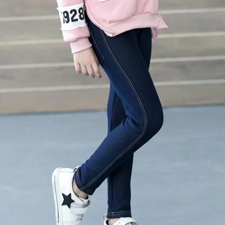 Teenage Winter Warm Pants for Children Kids Girls Fleece Bootcuts Jeans