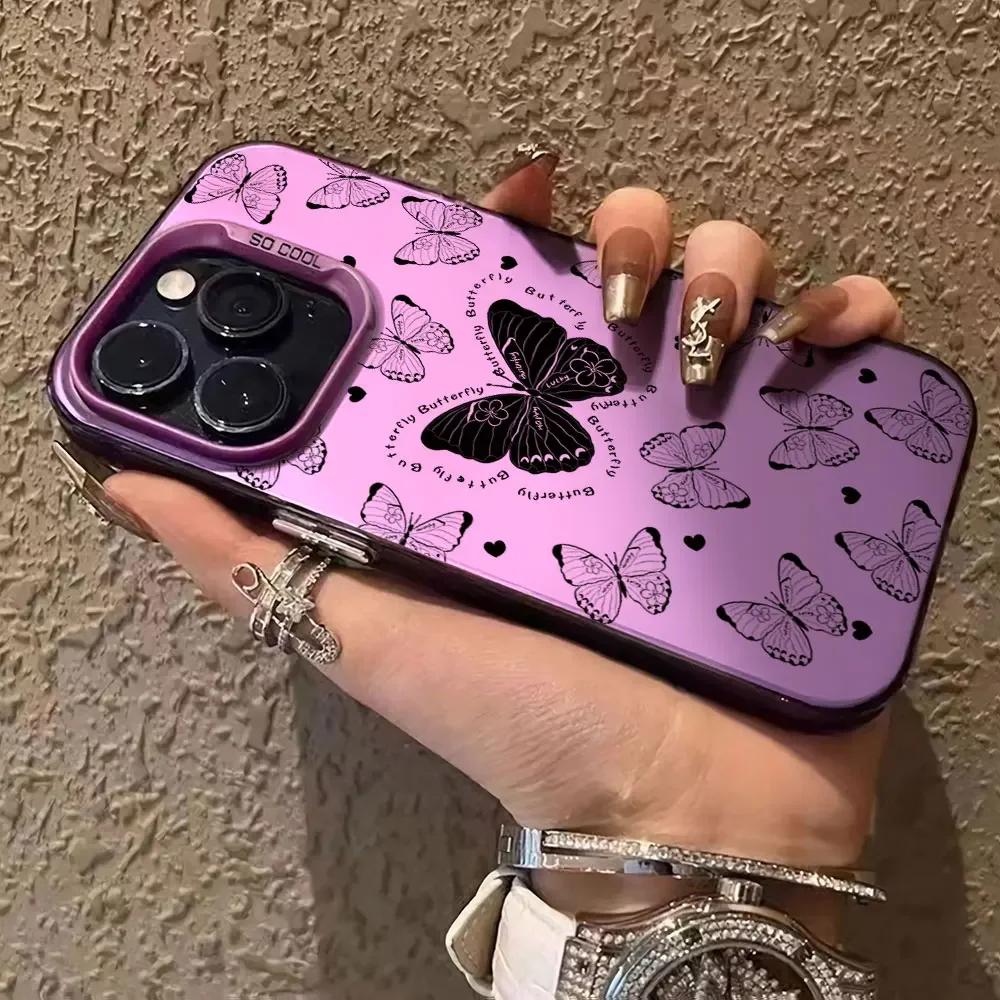 For Xiaomi Redmi Note 13 12 Pro Plus 12S 13R Luxury Butterfly Matte IMD Plating Case For Redmi Note 12 13 Pro Phone Funda Cover