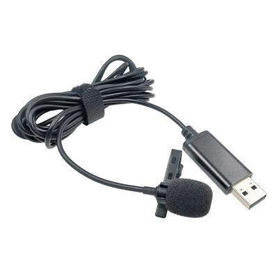 Mini Portable Lavalier Microphone USB Hands-free Cord Line Omnidirectional Microphone for Computer Laptop Mobile Phone