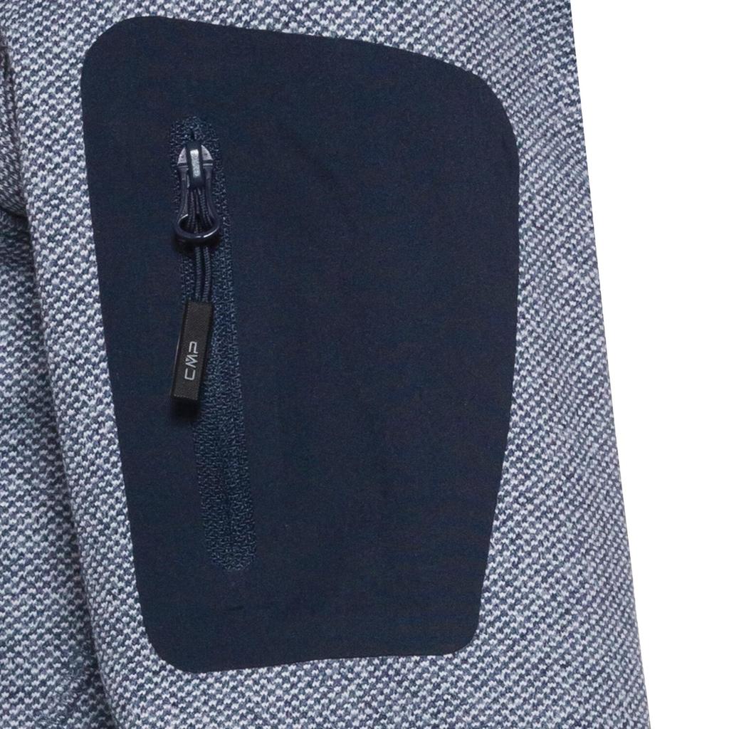 Jacket CMP Woman Fleece Jacket Fix Hood (3H19826) Women's Thick Fleece Jacket Knit-Tech In Mottled Tones with Hood (3H19826) B.blue/white