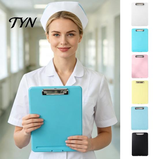 Portable File Folder Plastic Storage Clipboard, Letter Size Slimcase with Pen Holder, 200 Ergonomic Handle Clip Board Sheet Capacity, Durable Document