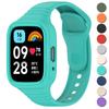 Silicone Strap with Case for Redmi Watch 3 / Redmi Watch 3 Active Strap Replacement Bracelet Protective Shell Cover