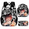 Set Zaino Scolastico Cartone Animato Anime Bambini Leggero Ergonomico Borsa a Spalla Doppia Con Portapranzo Astuccio Tessuto Oxford