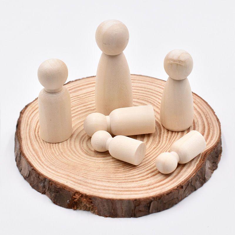 Little Wooden Man Wooden Man Children Graffiti Creative Color Painted Wooden Doll DIYDecoration toys Male and Female