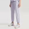 Li Ning Seria Treningowa Jednolite Kolory Luźny Krój Nadruk Logo z Boku Dzianinowe Spodnie Sportowe Damskie spodnie Jasny-Mglisty-Fiolet AYKR136-3