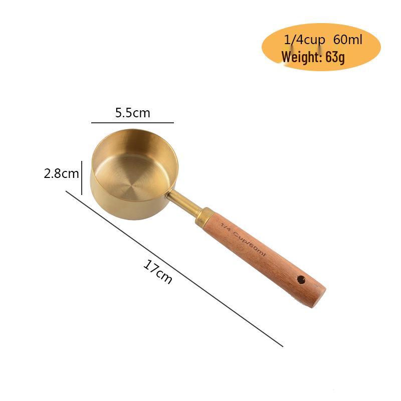 8-delige RVS Maatbeker & Lepel Set met Aciahout Handvatten voor Bakken