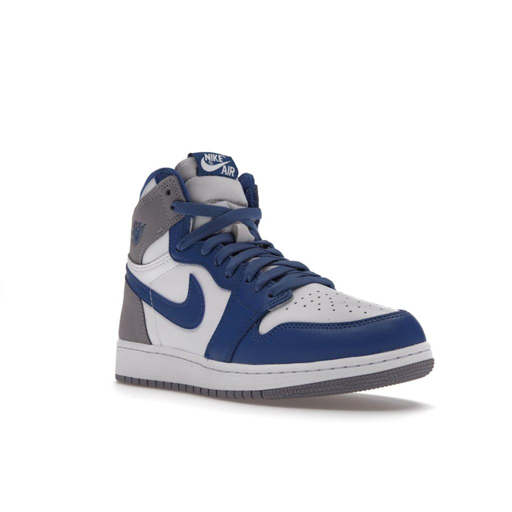 Air Jordan 1 Retro High OG GS True Blue Kids Sneakers White Cement-Grey FD1437-410
