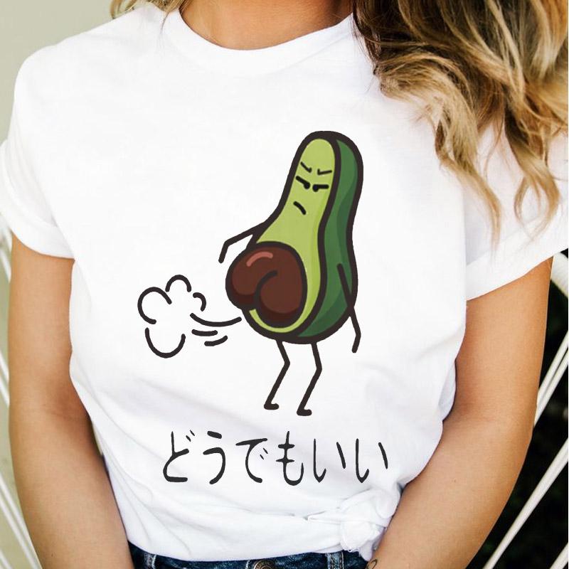 Summer Tshirt Women Cute Avocado Yoga Kawaii Clothes Ladies Tees Tops Graphic Printed Streetwear Kawaii T Shirt Female T-Shirt