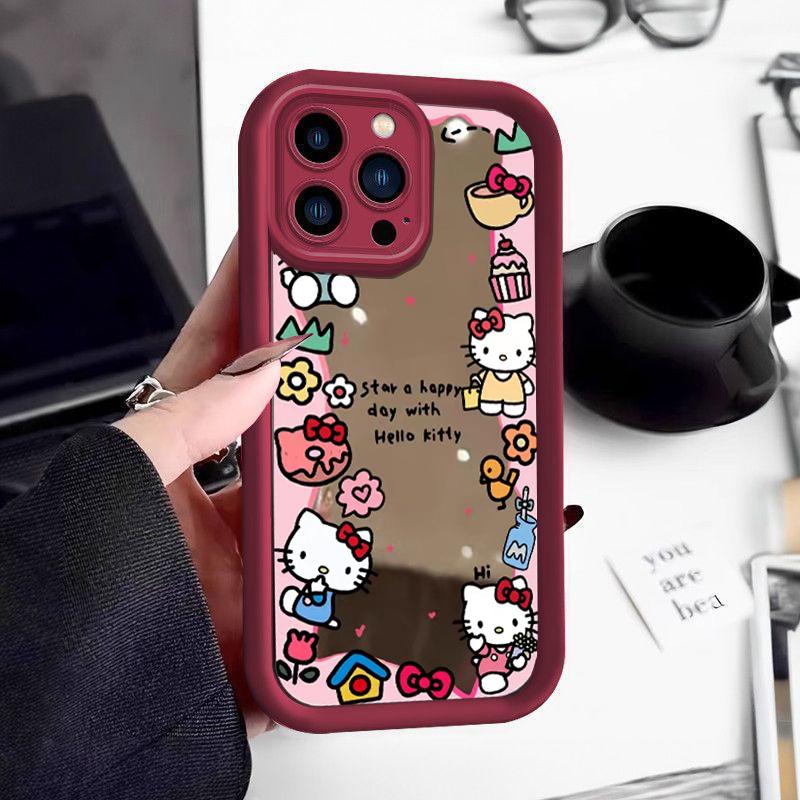Mirror Cartoon Hello Kitty Bracelet Phone Case For Google Pixel 10A 10 Pro 9A 8A 7A 9 Pro XL 7 8 PRO 7Pro Soft TPU Cute Cover