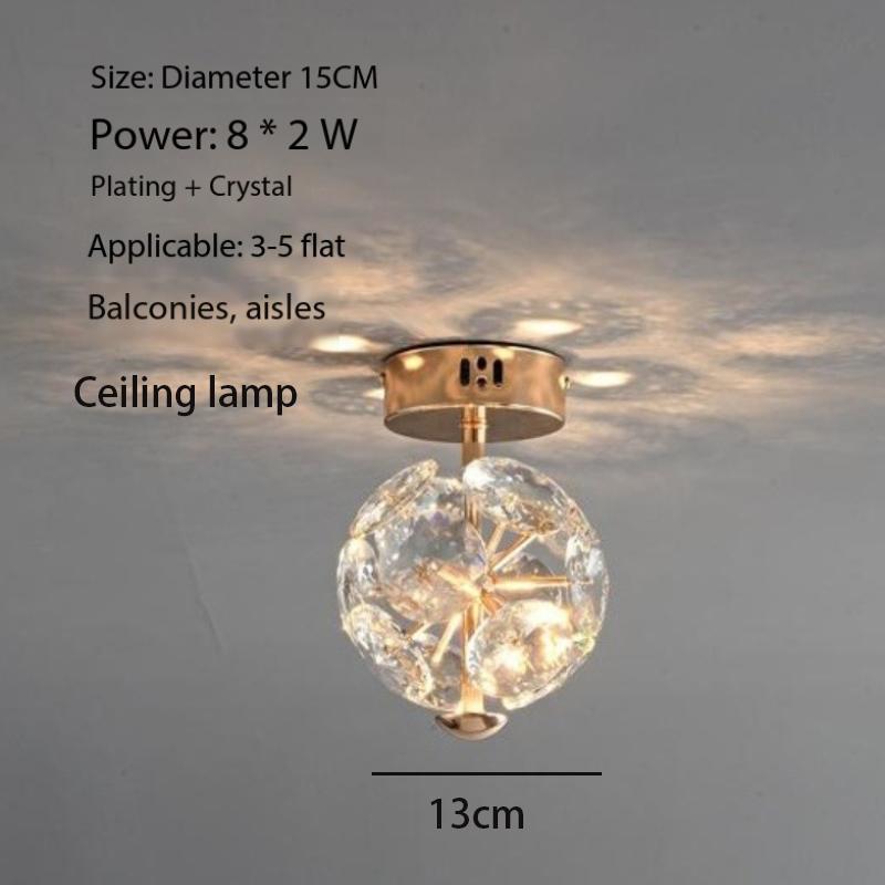 

K9 маленькая хрустальная люстра прикроватная лампа для спальни, теплая атмосфера, подвесной светильник, роскошный хрустальный настенный светильник, потолочный светильник для коридора Warm White