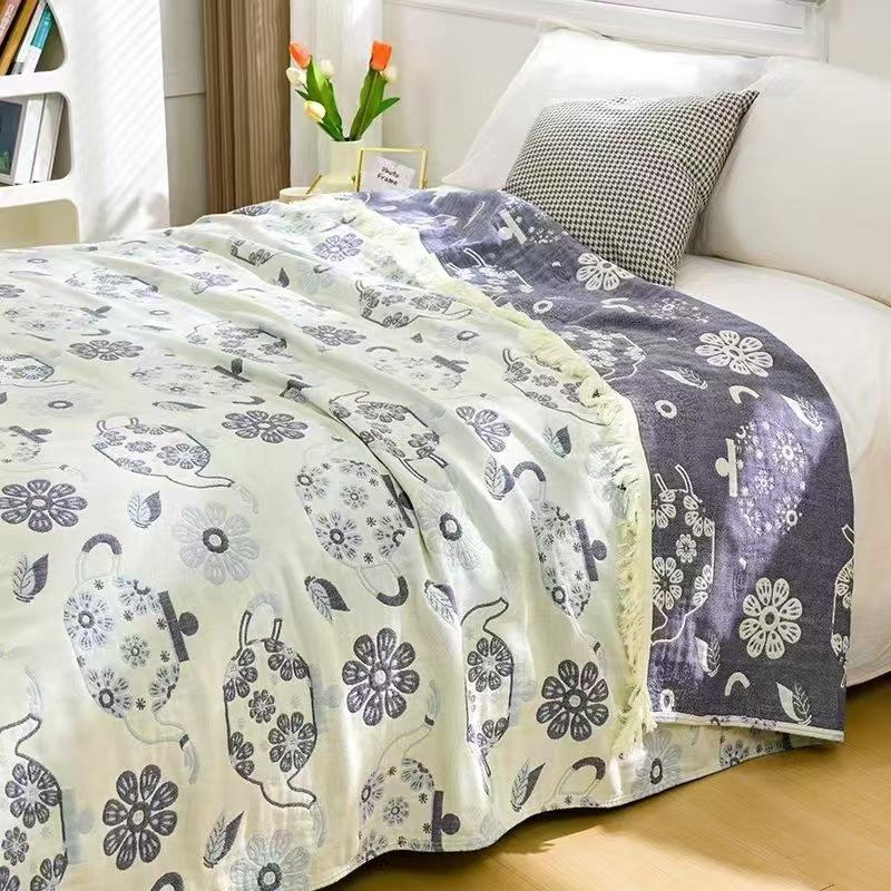 Multi-layer gauze cotton blanket bed cover towel blanket antibacterial anti-mite moisture absorption breathable soft skin-friendly blanket