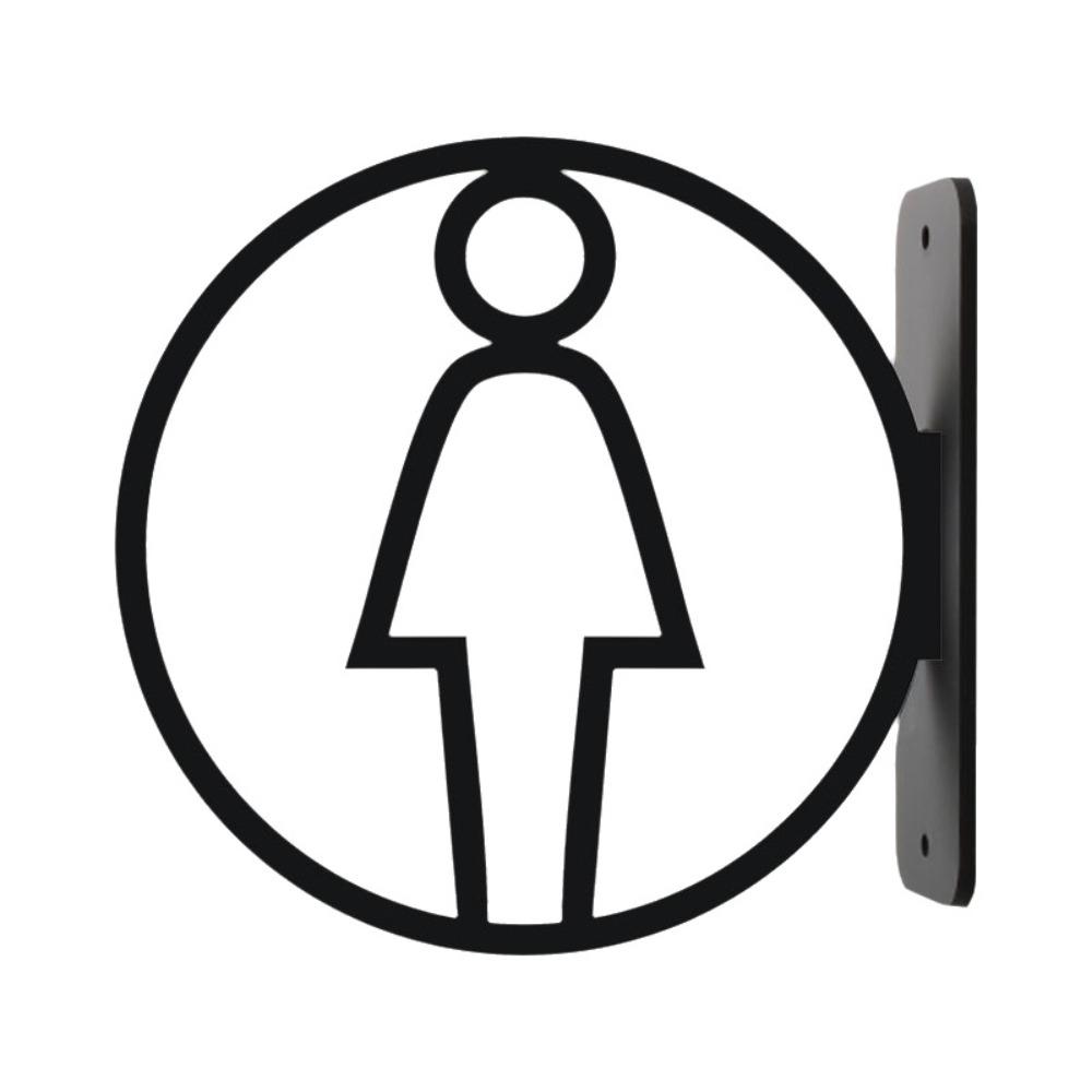 Detachable Restroom Guide Double-Sided Toilet Signs Washroom Door Sign Public Restrooms Style 4