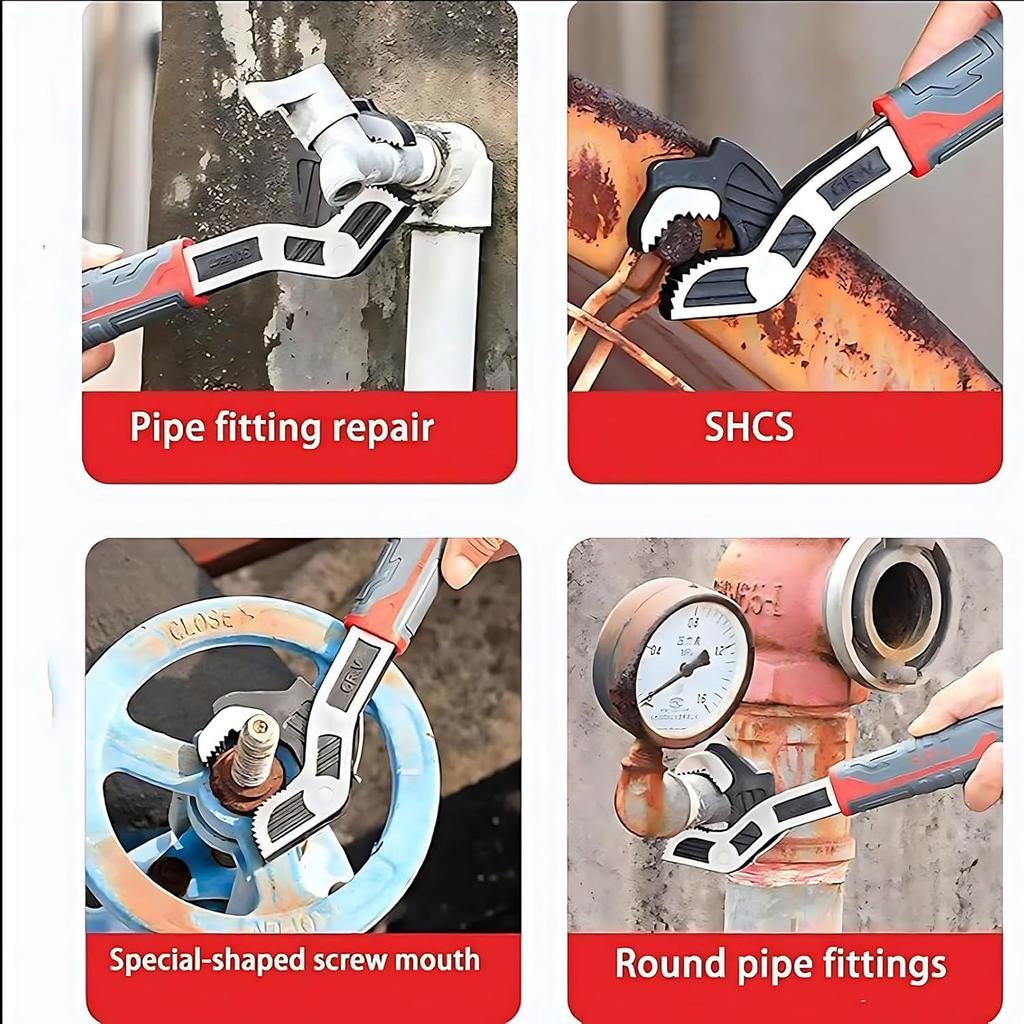 Self-Adjusting Wrench, Adjustable Wrench Set - Locking, quick-adjusting, powerful grip for 7-35mm Nuts