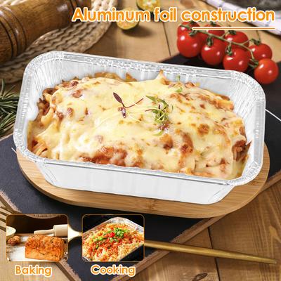 25/100PCS Free Wash Aluminum Foil Baking Trays Rectangular Tin Foil Tray AirFryer Food Containers Bowls BBQ Take Away Boxes