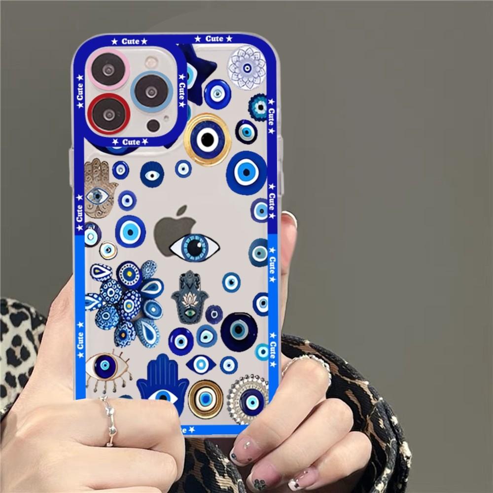 

Забавный турецкий счастливый синий чехол для телефона с изображением сглаза для Samsung S 20 21 22 23 lite plus ultra Clear Mobile Cover Funda Samsung S23