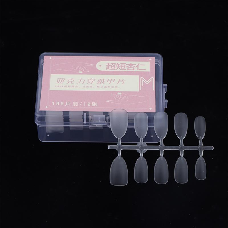 100Pcs/Box Matte Fake Nails No Polishing Press On False Nails Medium Short Design High Matt Soft Gel Nail Tips For Extension