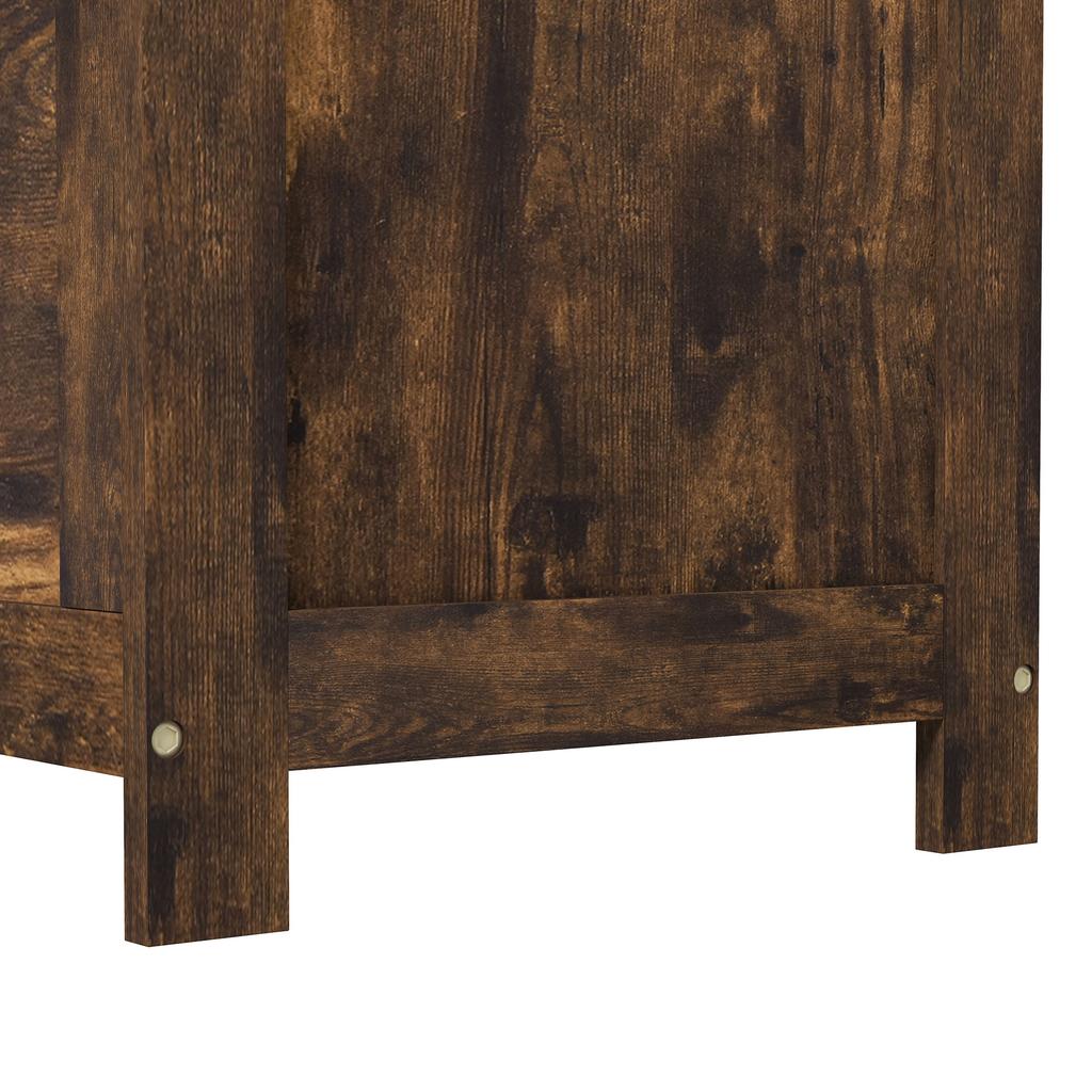 Storage Chest, Modern Storage Trunk with 2 Safety Hinges and Cut-out Handles, Wooden Toy Box for Living Room, Entryway, 76 X 40 X 48 Cm, Rustic Brown