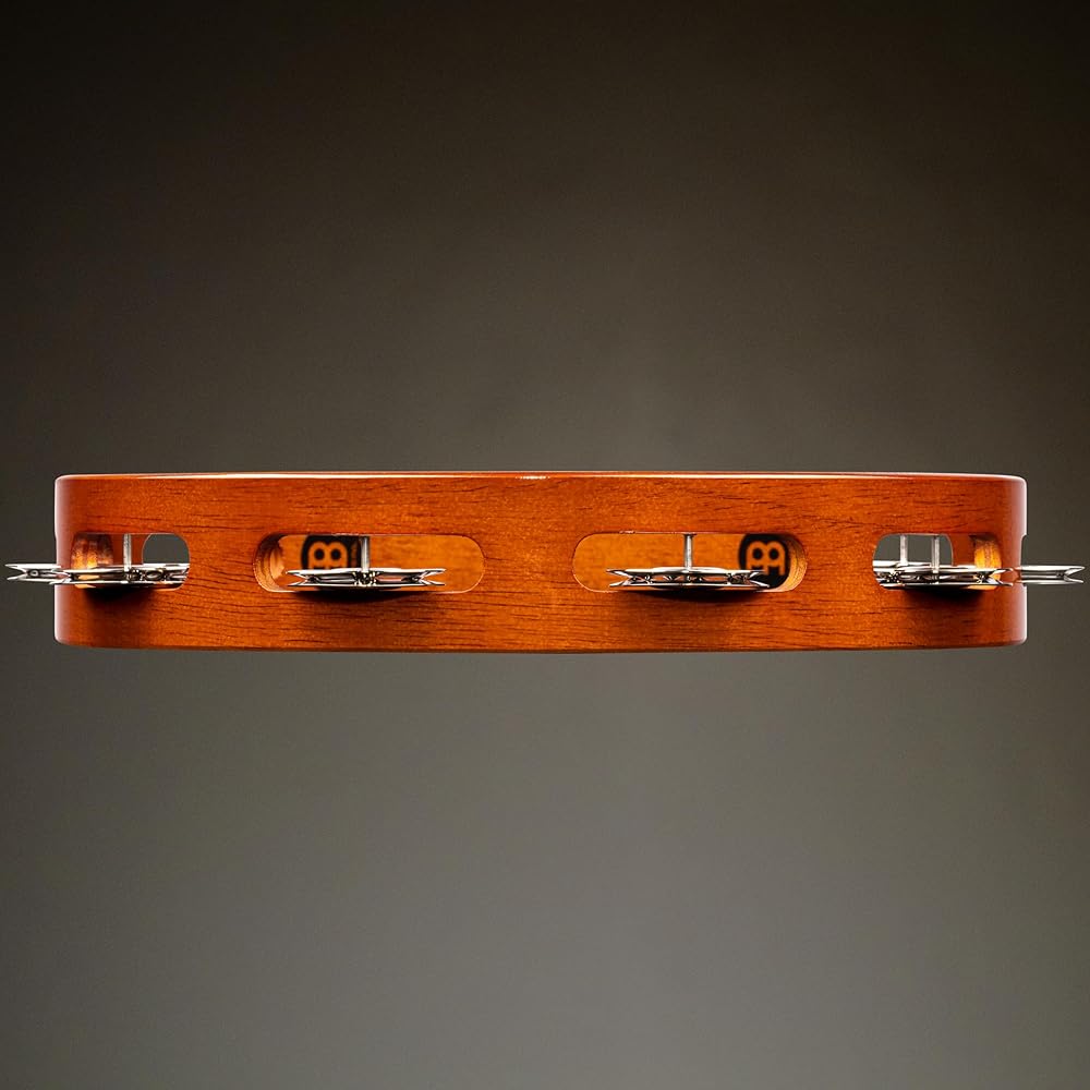 MEINL Percussion Pandeiro Tradicional de Madeira com Chocalhos de Aço, 1 Fila, TA1AB (Produto oficial japonês)