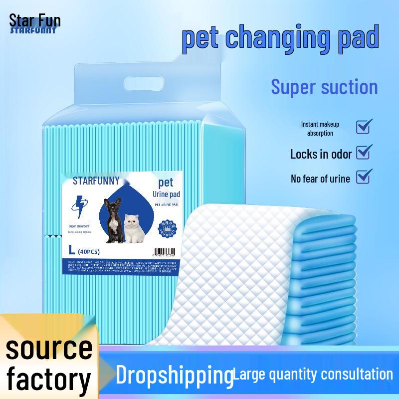 

Xingqi Qu XXS Pet Training Pads, Thickened Blue, 10-Pack