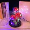 Neues Valentinstagsgeschenk Glasabdeckung Rosenfarbe Gold Musik Leuchtende Rose Schreibtisch Kreatives Kleines Ornament