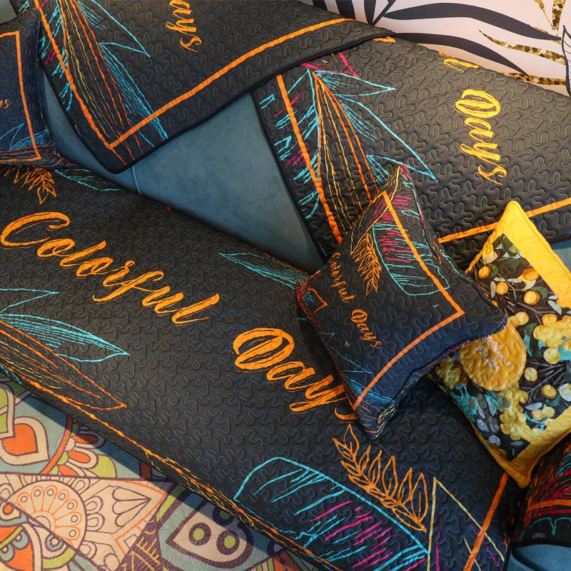 

Простая темная устойчивая к пятнам хлопковая ткань для диванных подушек, противоскользящая четырехсезонная универсальная наволочка для дивана, чехол для полотенец 70*70cm