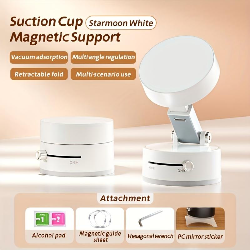 Dual Side Magnetic Suction Cup Foldable Rotating Stand Universal Phone Holder Vacuum Base Stable Multi Angle Viewing